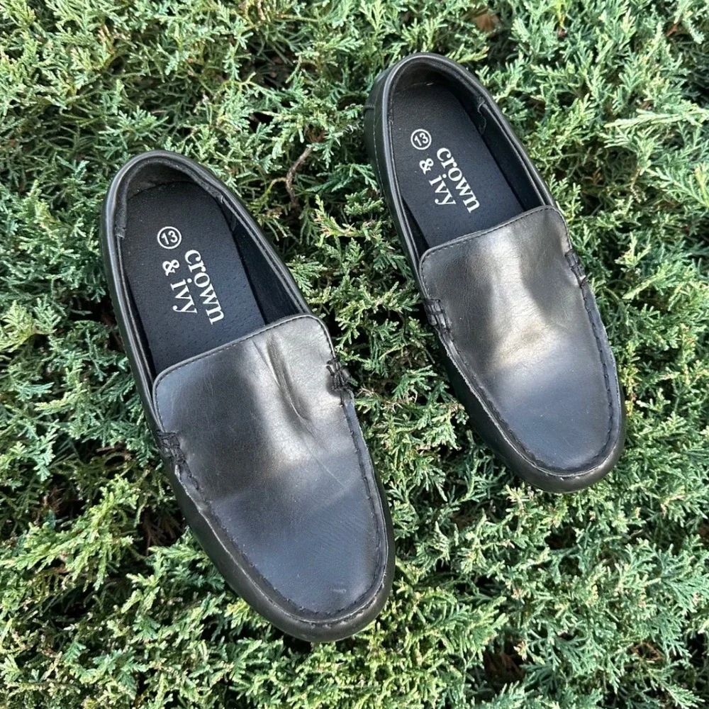 Crown & Ivy Kids Little Boys Black Cooper Loafers Size 13 Black‎